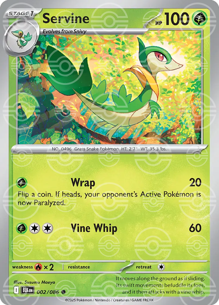 Servine 002/086 (SV: Black Bolt) - Poke Ball Holofoil