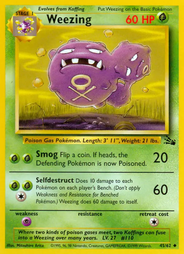 Weezing 45/62 (Fossil) - Unlimited