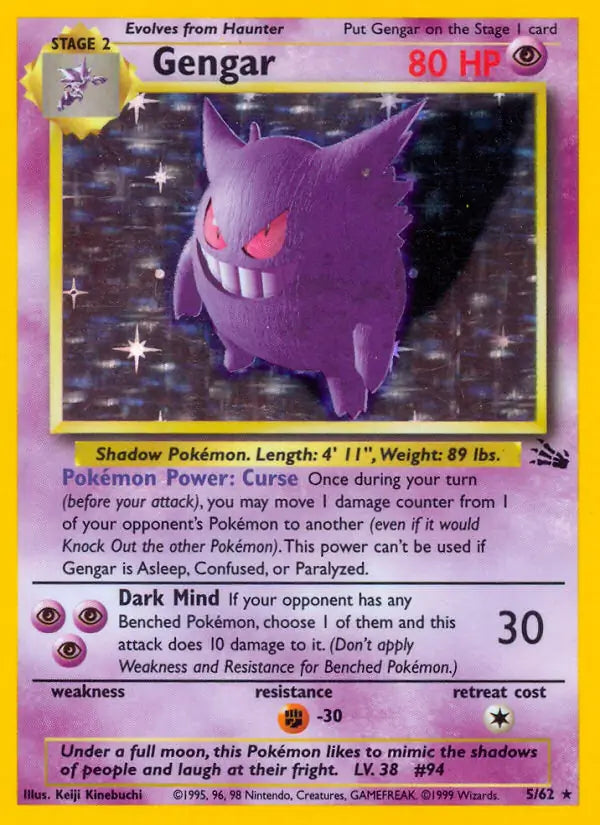 Gengar 05/62 (Fossil) - Unlimited Holofoil