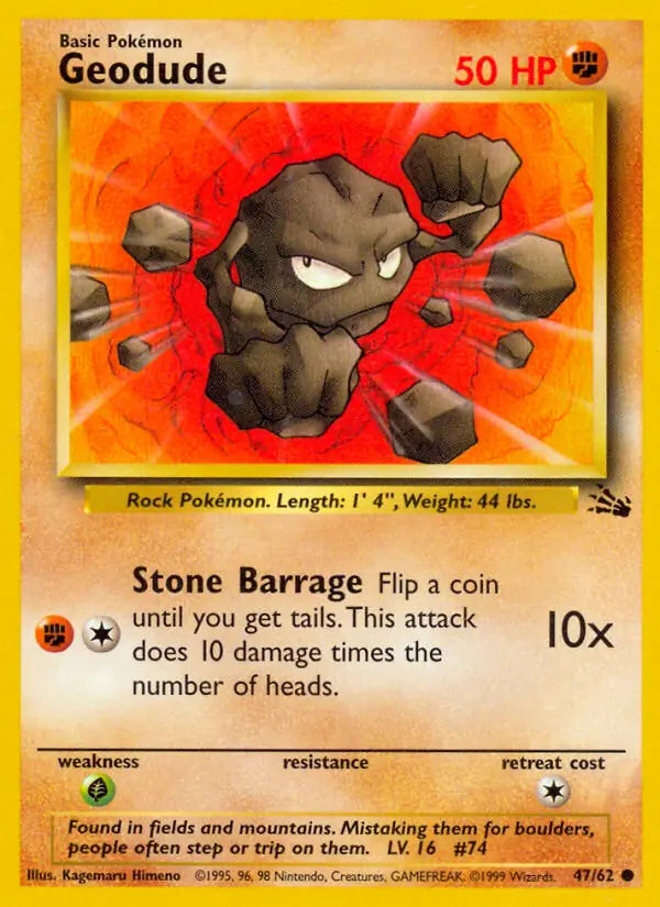 Geodude 47/62 (Fossil) - Unlimited