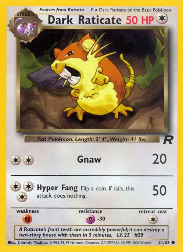 Dark Raticate 51/82 (Team Rocket) - Unlimited