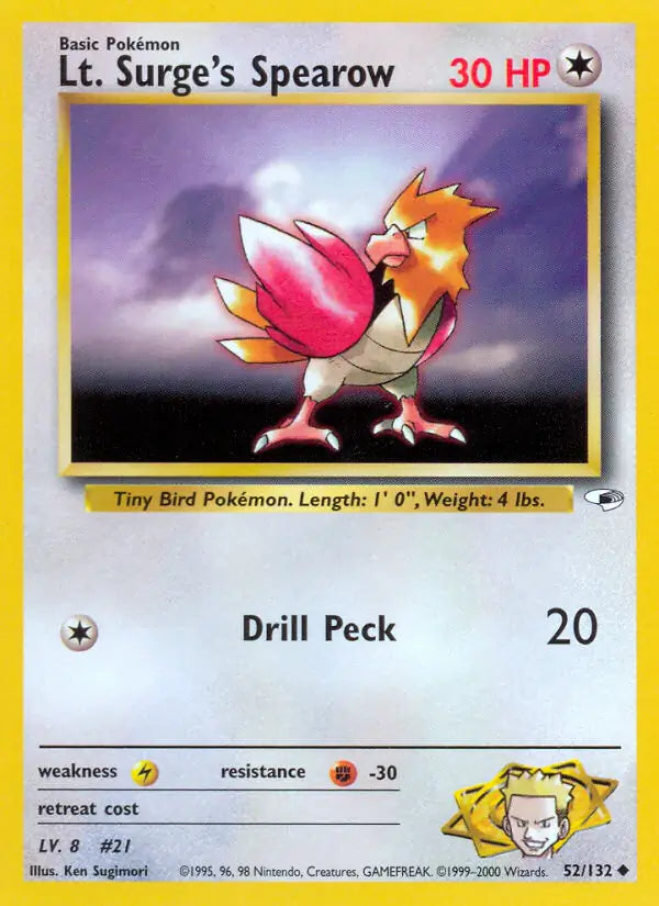 Lt. Surge's Spearow 052/132 (Gym Heroes) - Unlimited
