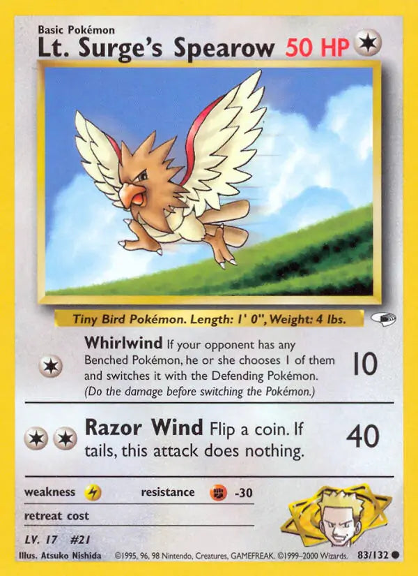 Lt. Surge's Spearow 083/132 (Gym Heroes) - Unlimited