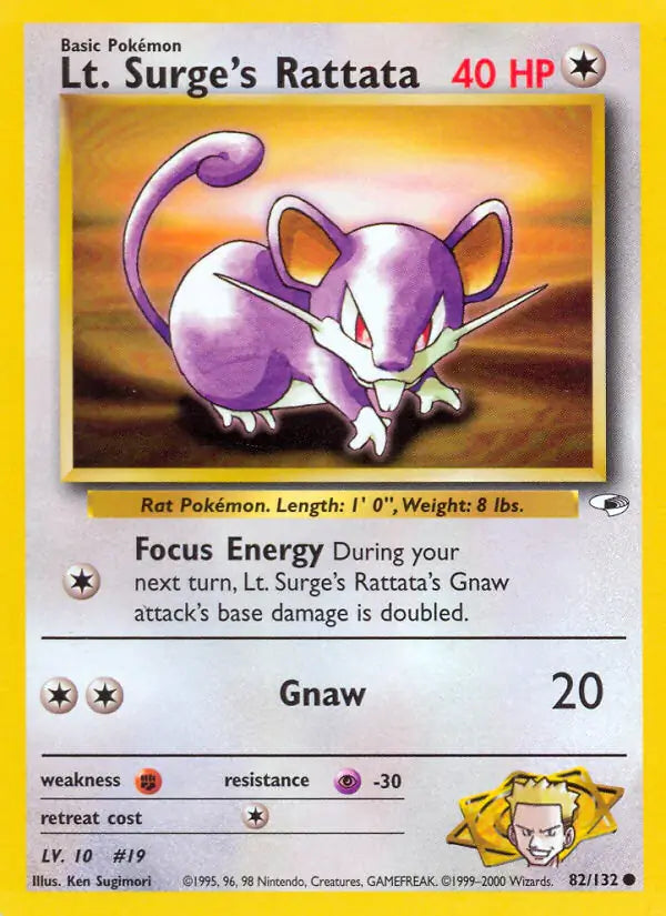 Lt. Surge's Rattata 082/132 (Gym Heroes) - Unlimited