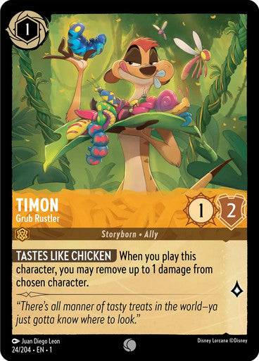 24/204 Timon - Grub Rustler - Disney Lorcana First Chapter - Common & Cold Foil Card