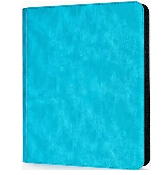 TOP LOADER ZIP BINDER - CLEAR 9 POCKET (252 CAPACITY) - LIGHT BLUE DENIM LOOK