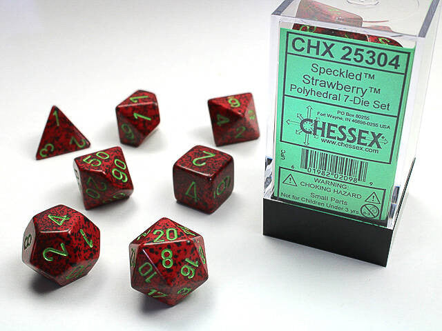 DICE - Chessex Polyhedral 7-Die Set Speckled Strawberry