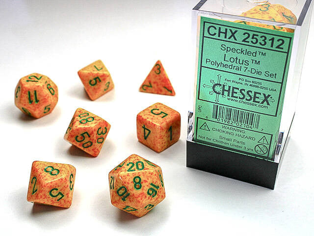 DICE - Chessex Polyhedral 7-Die Set Speckled Lotus