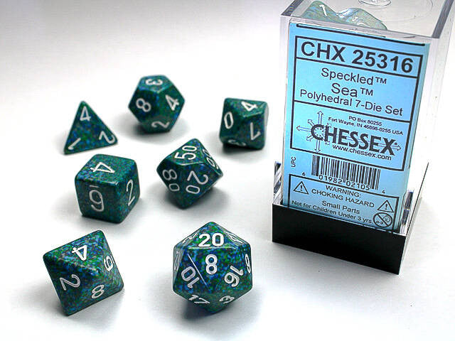 DICE - Chessex Polyhedral 7-Die Set Speckled Sea