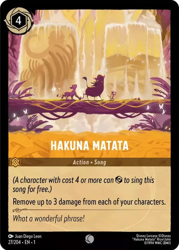 27/204 Hakuna Matata - Disney Lorcana First Chapter - Common & Cold Foil Card