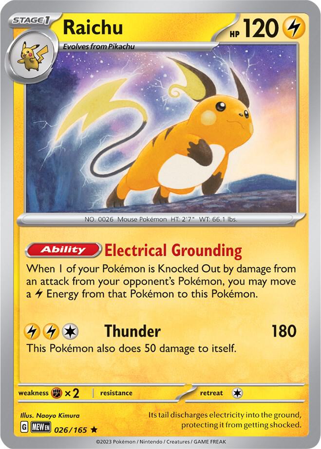 Raichu 026/165 (SV: Scarlet & Violet 151) - Holofoil