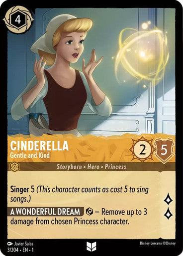 03/204 Cinderella - Gentle and Kind - Disney Lorcana First Chapter Common & Cold Foil Card