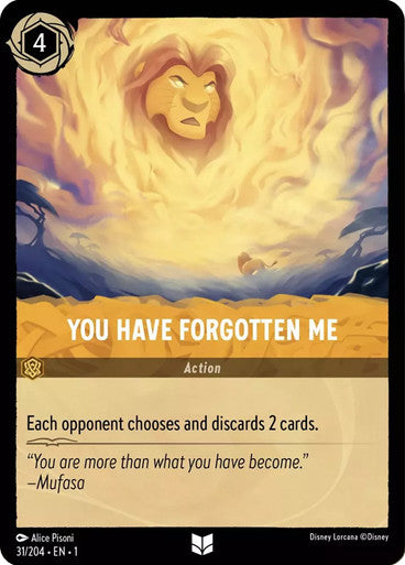 31/204 You Have Forgotten Me - Disney Lorcana First Chapter - Common & Cold Foil Card