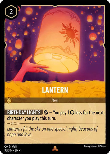 33/204 Lantern - Disney Lorcana First Chapter - Common & Cold Foil Card