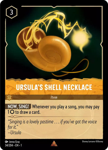 34/204 Ursula's Shell Necklace - Disney Lorcana First Chapter - Common & Cold Foil Card