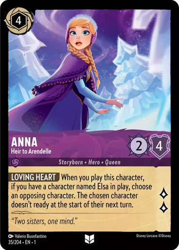 35/204 Anna - Heir to Arendelle - Disney Lorcana First Chapter - Common & Cold Foil Card
