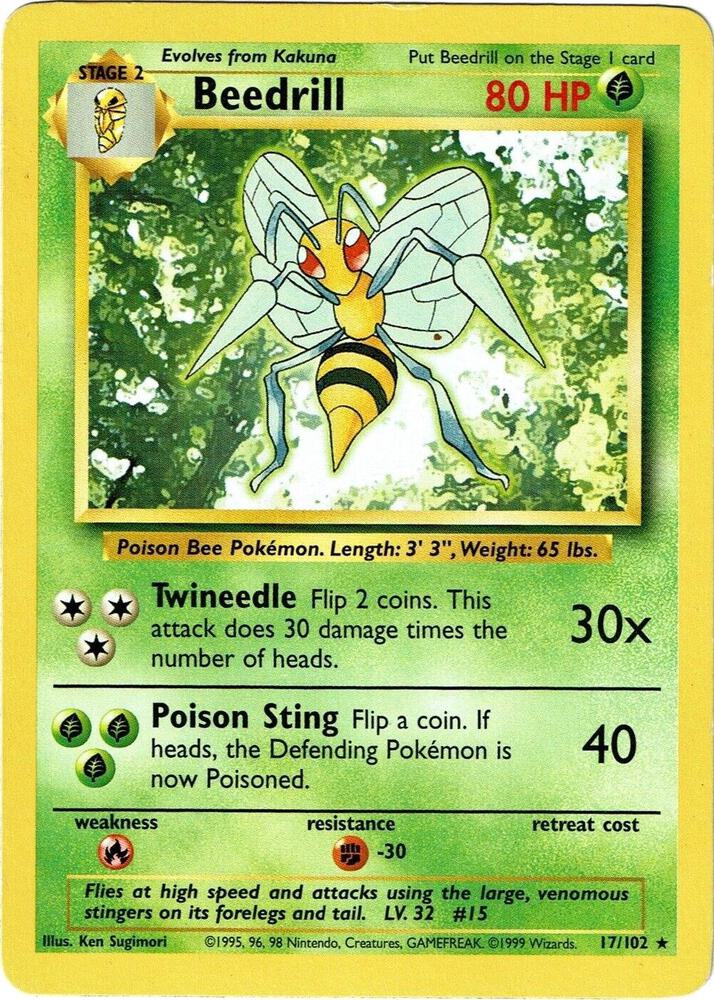 Beedrill 017/102 (Base Set) - Unlimited Normal