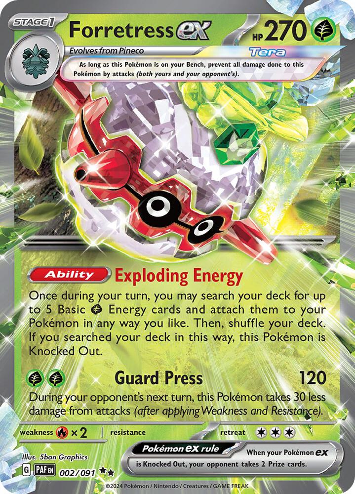 Forretress ex 002/091 (SV: Paldean Fates) - Holofoil