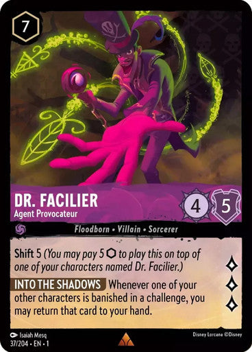 37/204 Dr. Facilier - Agent Provacateur - Disney Lorcana First Chapter - Common & Cold Foil Card