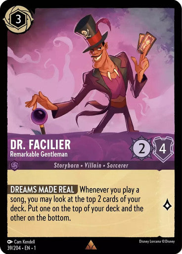 39/204 Dr. Facilier - Remarkable Gentleman - Disney Lorcana First Chapter - Common & Cold Foil Card