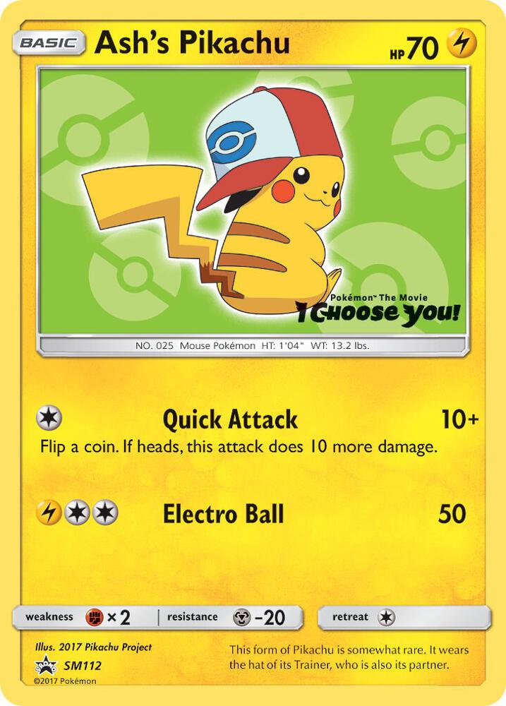 Ash's Pikachu SM112 (SM Promos)