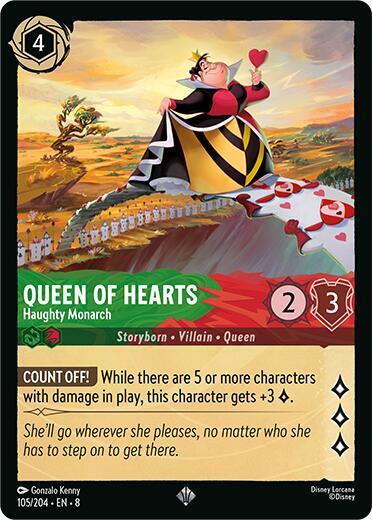 Queen of Hearts, Haughty Monarch 105/204 (Reign of Jafar) - Cold Foil