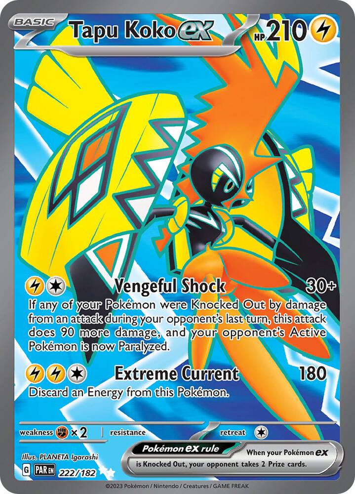 Tapu Koko ex 222/182 (SV04: Paradox Rift) - Holofoil
