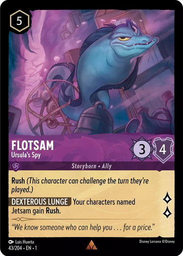 43/204 Flotsam - Ursula's Spy - Disney Lorcana First Chapter - Common & Cold Foil Card