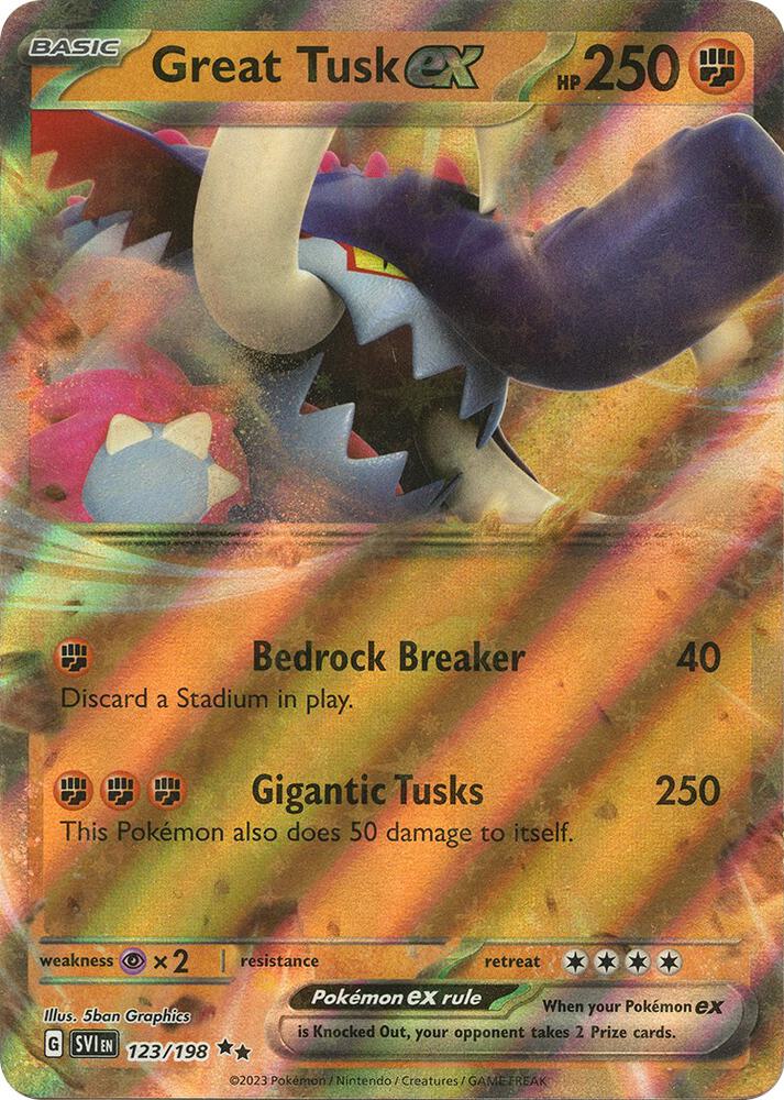 Great Tusk ex 123/198 (SV01: Scarlet & Violet Base Set) - Holofoil
