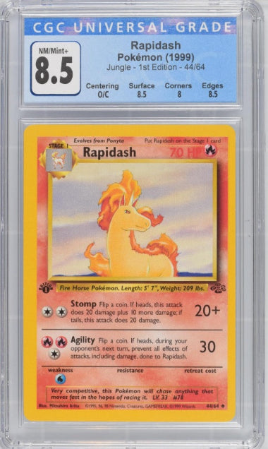 CGC 8.5 - RAPIDASH - 1999 POKEMON 1ST EDITION - JUNGLE - GRADED CARD