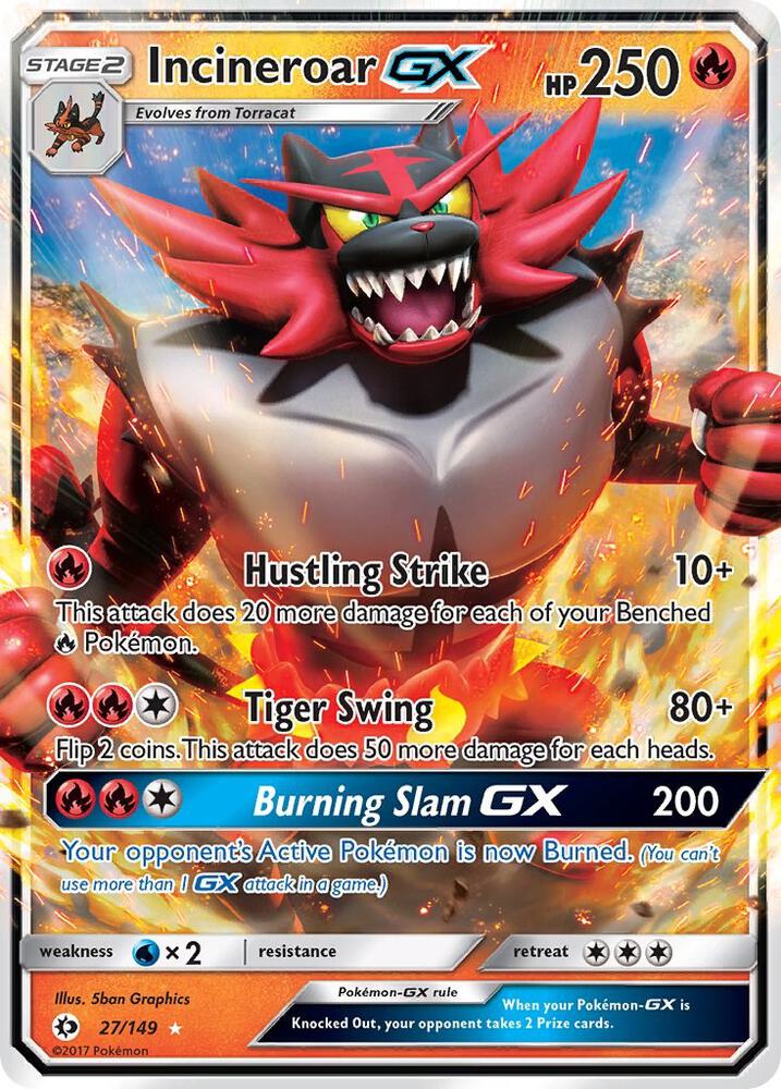 Incineroar GX 27/149 (SM Base Set) - Holofoil