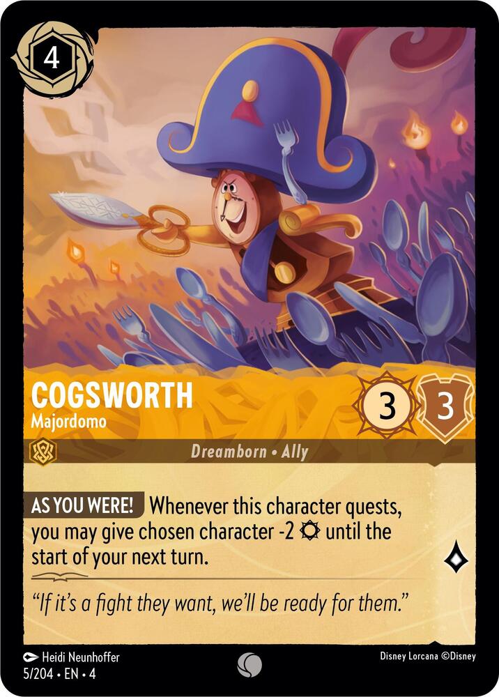 Cogsworth, Majordomo 5/204 (Ursula's Return) - Cold Foil