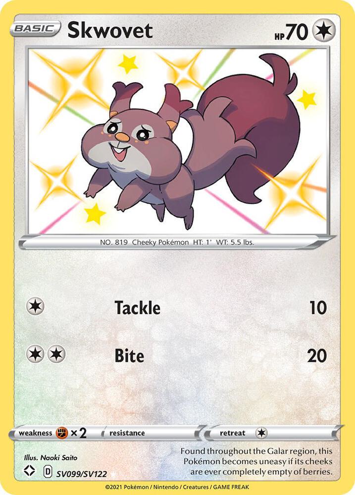 Skwovet SV099/SV122 (Shining Fates: Shiny Vault) - Holofoil