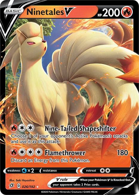 Ninetales V 026/192 (SWSH02: Rebel Clash) - Holofoil