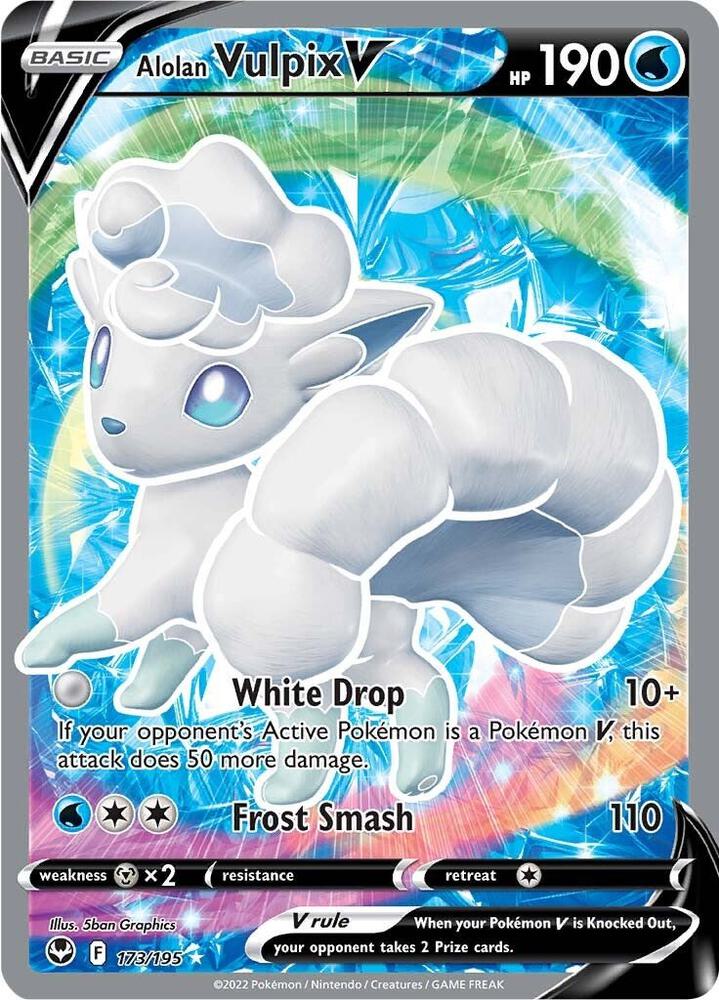 Alolan Vulpix V 173/195 (SWSH12: Silver Tempest) - Holofoil
