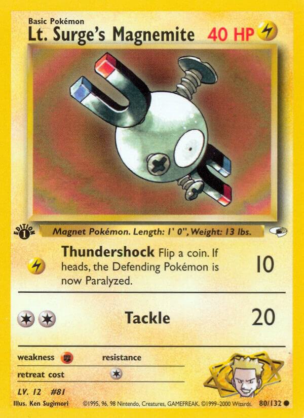 Lt. Surge's Magnemite 080/132 (Gym Heroes) - 1st Edition