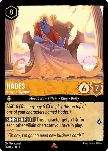 05/204 Hades - King of Olympus - Disney Lorcana First Chapter Common & Cold Foil Card