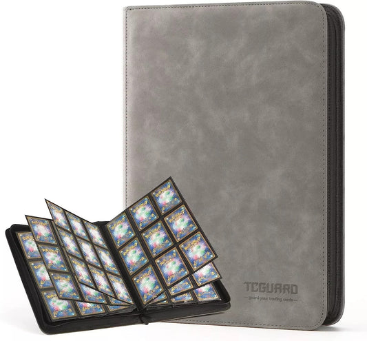 Premium Binder 540 Card Slot - Grey - 9 Pocket Double Sided Pages - Side-loading Pockets