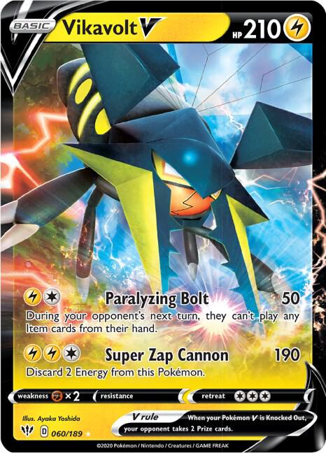 Vikavolt V 060/189 (SWSH03: Darkness Ablaze) - Holofoil