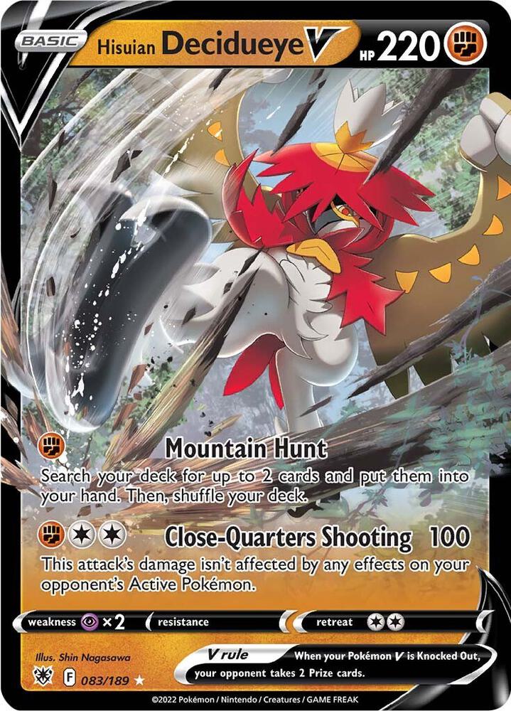 Hisuian Decidueye V 083/189 (SWSH10: Astral Radiance) - Holofoil