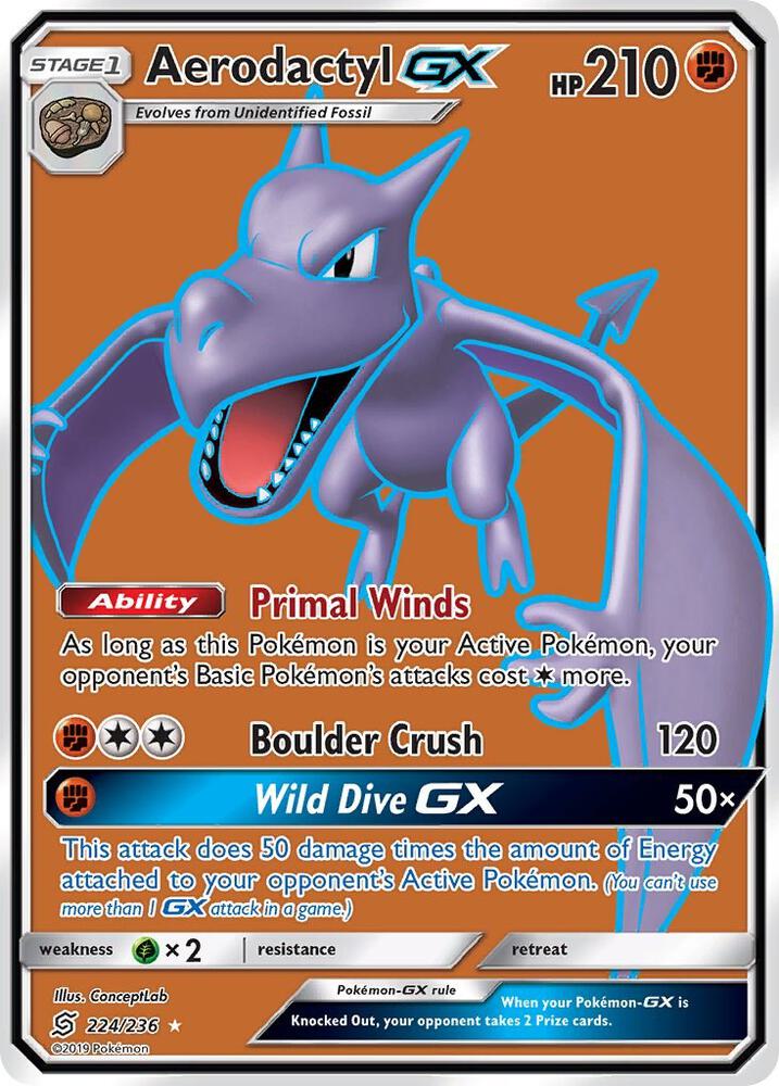 Aerodactyl GX 224/236 (SM - Unified Minds) - Holofoil