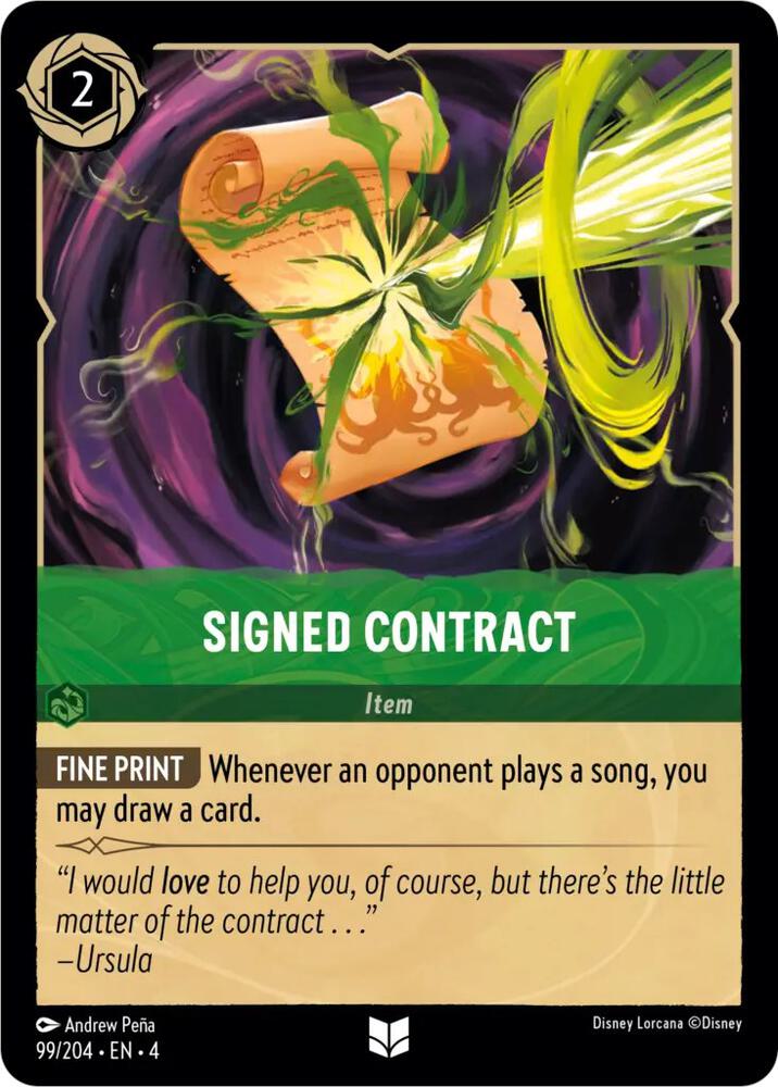 Signed Contract 99/204 (Ursula's Return)