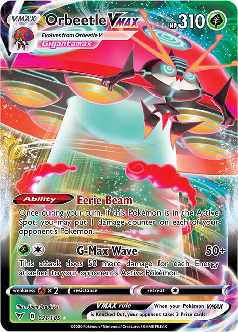 Orbeetle VMAX 021/185 (SWSH04: Vivid Voltage) - Holofoil