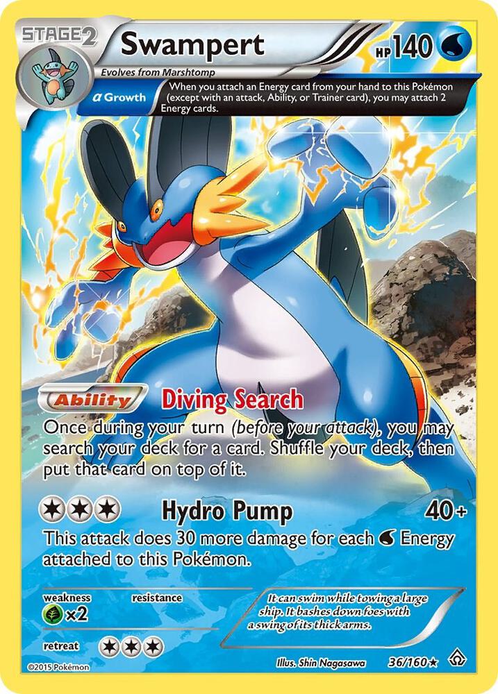 Swampert 36/160 (XY - Primal Clash) - Reverse Holofoil