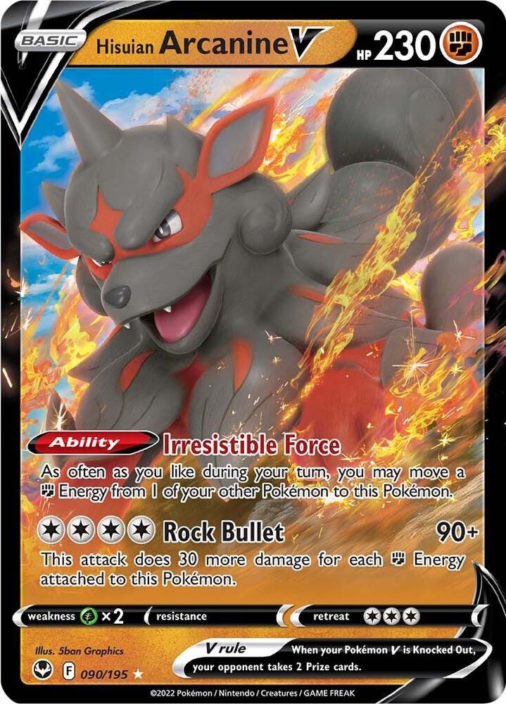 Hisuian Arcanine V 090/195 (SWSH12: Silver Tempest) - Holofoil