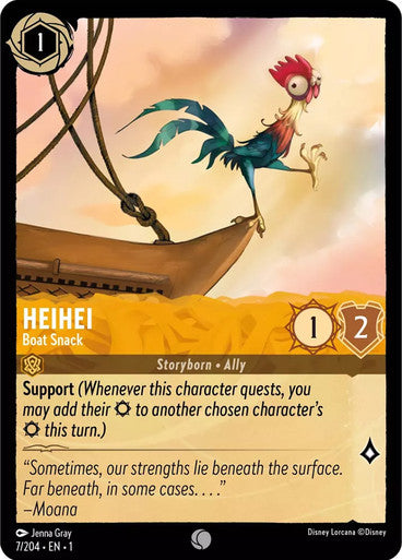 07/204 HeiHei - Boat Snack - Disney Lorcana First Chapter - Common & Cold Foil Card
