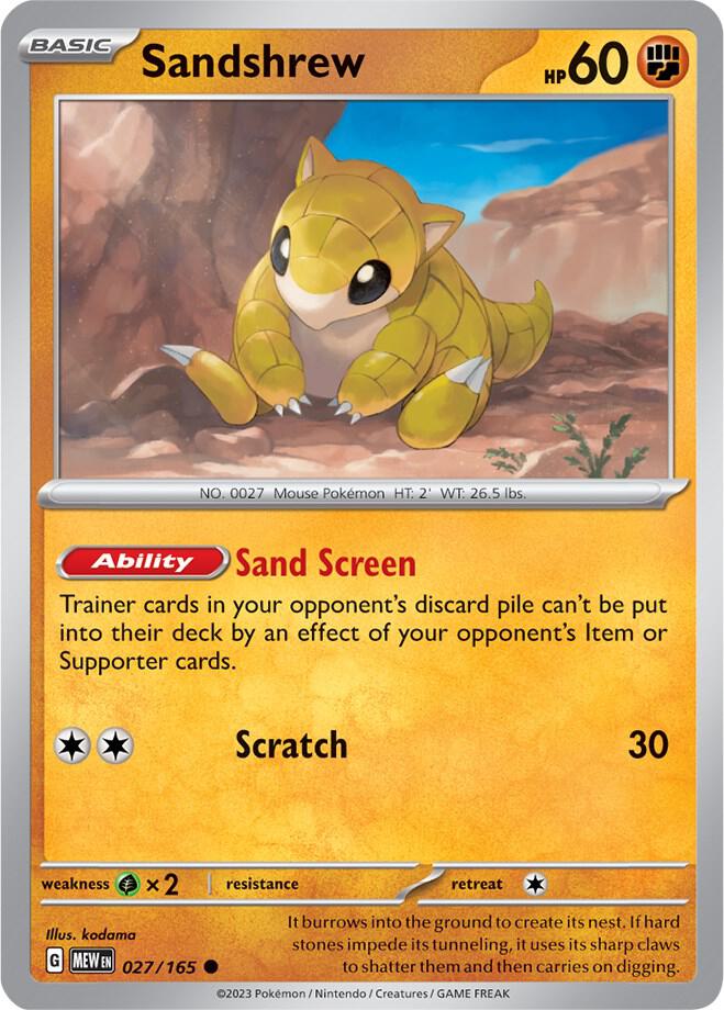 Sandshrew 027/165 (SV: Scarlet & Violet 151)