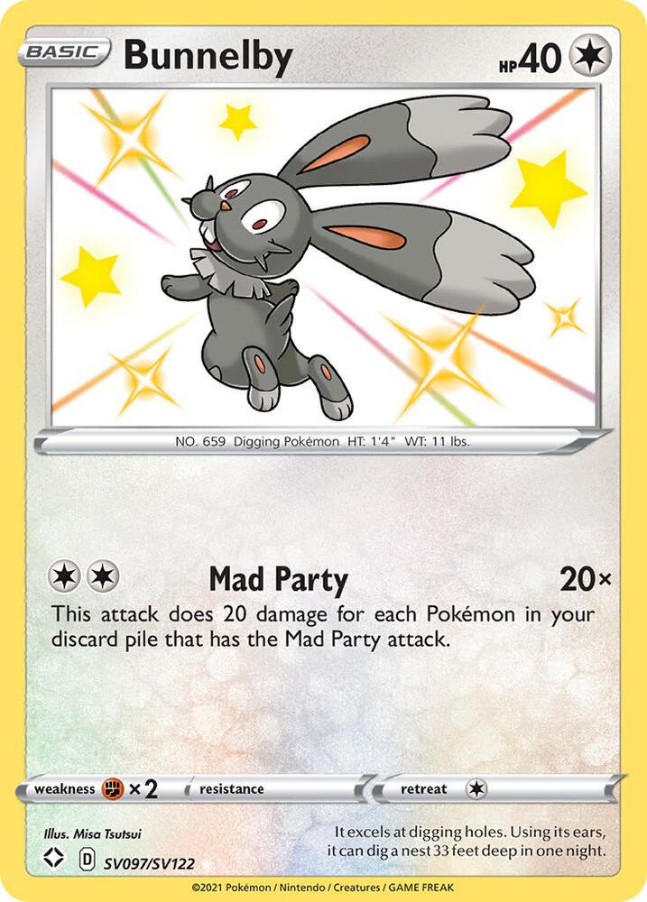 Bunnelby SV097/SV122 (Shining Fates: Shiny Vault) - Holofoil