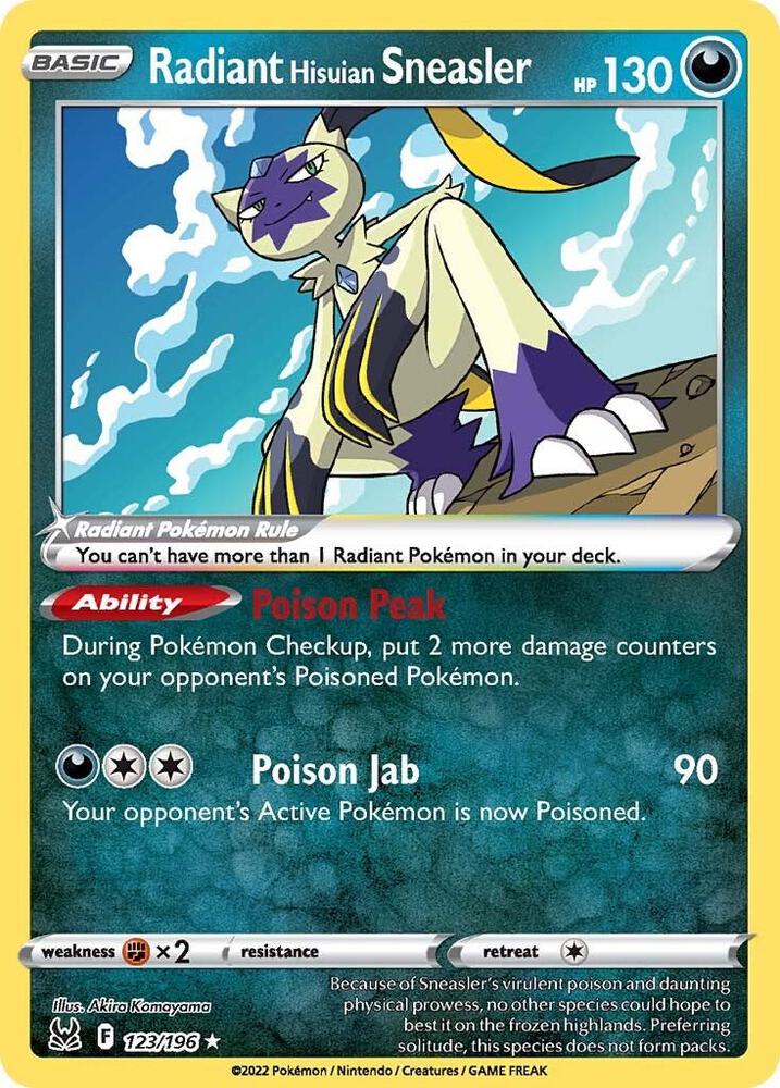 Radiant Hisuian Sneasler 123/196 (SWSH11: Lost Origin) - Holofoil