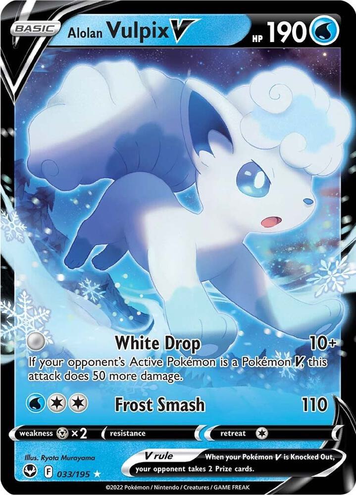 Alolan Vulpix V 033/195 (SWSH12: Silver Tempest) - Holofoil
